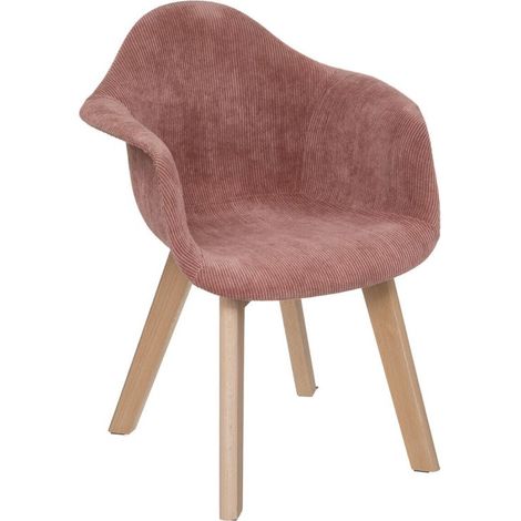 Atmosphera – Chaise enfant rose 56cm – Lot de 4 – Polypropylène et hêtre – Accoudoirs pour confort – Usage intérieur (1/2)