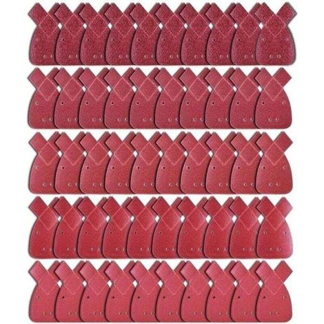 50 Pièces Feuilles Abrasives Feuille de Ponçage 10 X Grains 40/60/ 80/120/ , XU,240 Papier Abrasif Triangles de Ponçage Fit Black and Decker Detail Palm Sander - KZQ (1/4)