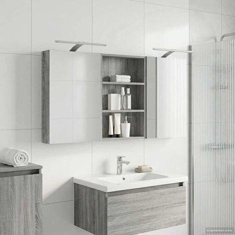 Juego de Muebles de Baño con estante 3 pcs 120 x 10,5 x 60,5 cm