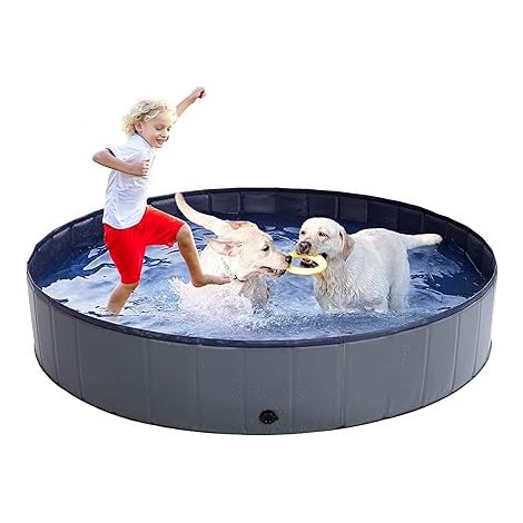 Hundepool 120 x 30 cm, faltbare Hundebadewanne, schadstofffreies Gewebe, Spritz- und Antirutschbadewanne, für Hunde und Kinder, Outdoor- und Indoor-Pool (1/5)