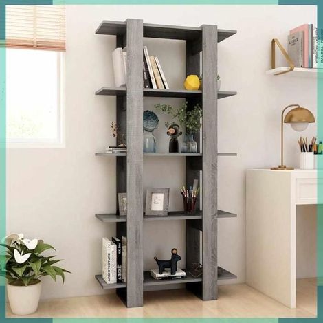 813573 Bibliothèque/Séparateur de pièce Sonoma gris 80x30x160 cm (1/5)