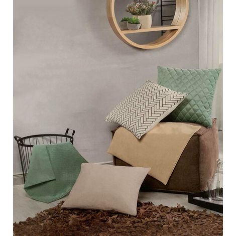 Set di 5 federe (5 pezzi) misura 45x45 cm, 100% cotone.