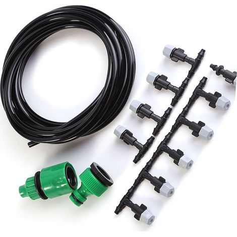 Brumisateur d'eau système de refroidissement tuyau arrosage jardin patio micro-irrigation kit 5 mètres