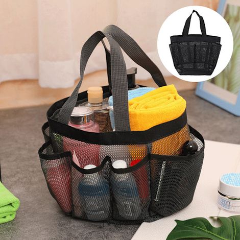Panier de douche portable en filet, sac de plage, sac de rangement de voyage pour articles de toilette (1/5)