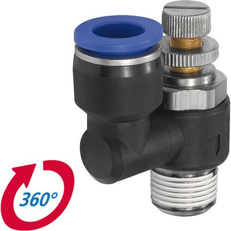 Riegler Drosselrückschlagven »Blaue Serie« Zuluftdros. R1/4a. 10bar Ø10mm (1/4)