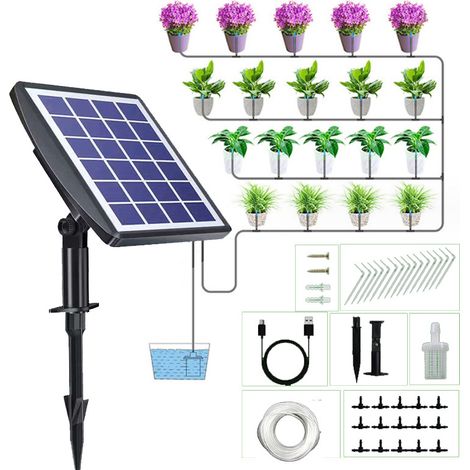 Arrosage Automatique Pour Jardin Solaire Tuyau De M Plantes Balcon En Pot D'extérieur 10 Pièces (1/3)