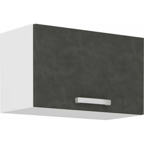 Meuble hotte porte basculante - Gris mat - L 60 x 31,6 x H 36 cm - LASSEN (1/5)