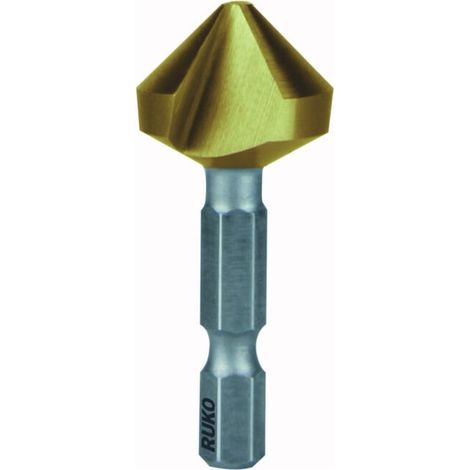 Ruko Kegel- und Entgratsenker-Bit 90° HSS-TiN "Lang" Schaft Ø 1/4 Zoll (1/4)