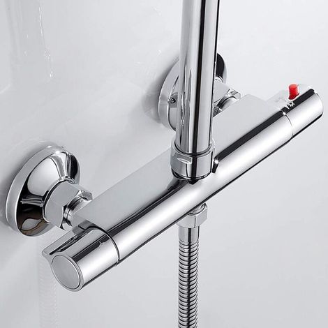 thermostatic shower mixer,Wall-mounted thermostatic shower faucet with outlet,thermostatic mixer faucet for bathroom,Thermostatic shower fittings for bathtub, brass,anti-combustion (1/5)