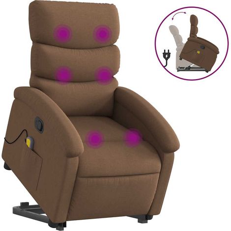 Maison Exclusive - Massagesessel mit Aufstehhilfe Braun Stoff