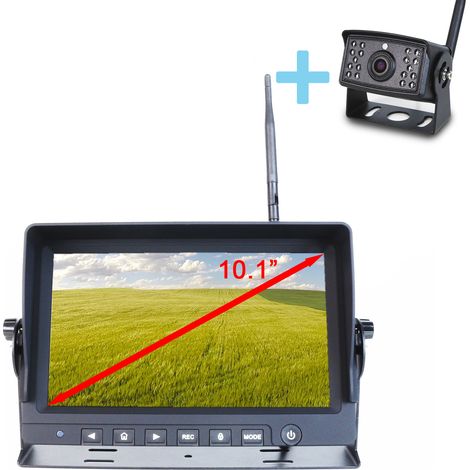 Kit de vista posteriore wireless Yatek Schermo AHD 10.1" + telecamera 1080P 120º(H) de visione concon una distanza de ricezione de 150m