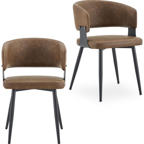 Lot de 2 chaises PAVIA Brun foncé (Lot de 2) (1/4)