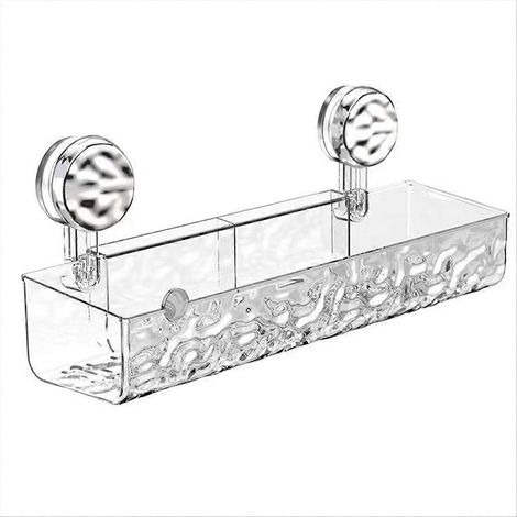 Étagère de douche murale grande capacité sans perçage, panier de rangement mural sans perçage, étagère de rangement à ventouses pour salle de bain (1/5)