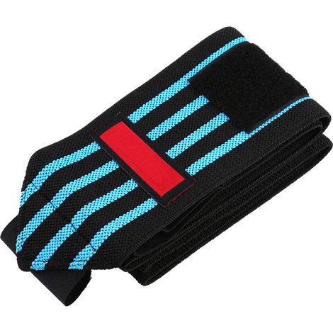 Support De Poignet Compression Ajustable - Protection Sportive Avec Boucle Pouce - Pour Haltérophilie Et Fitness - Noir Et Bleu - 1 Pièce (1/2)