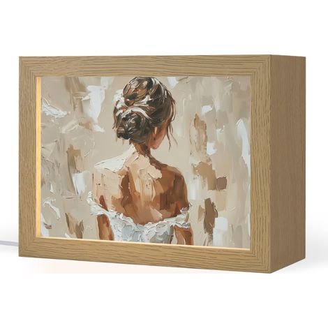 TABLE LAMP Woman - Paint - Abstract - Beige - Modern 20x15 cm