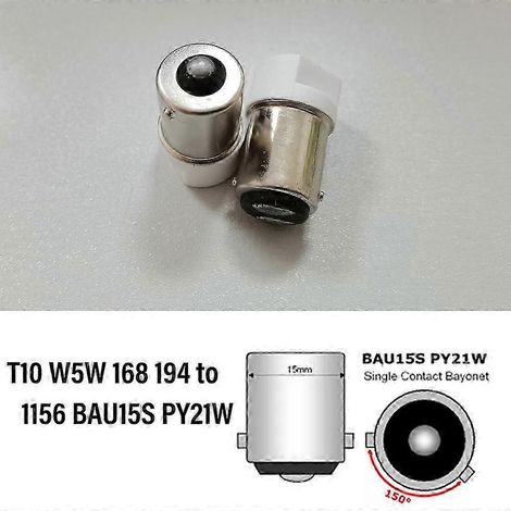 adaptateurs de culot pour ampoules LED T10 W5W 168 194 vers 1156 BA15S P21W 1156 BAU15S PY21W 1157 BAY15D P215WT10 to 1156 BAU15S B (1/4)