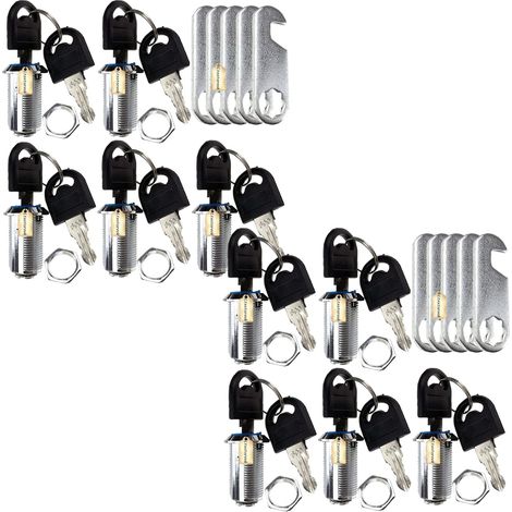 10 Paquet Serrure de sécurité pour boîte aux lettres Serrure à came pour armoire à tiroirs 25 mm avec 20 clés, chaque serrure a une clé différente (1/5)