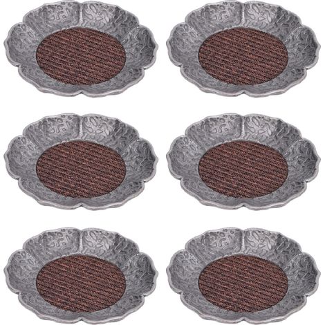 Set di 6 sottobicchieri a forma di fiore in lega di zinco e rattan, termoisolanti, eleganti sottobicchieri cinesi per tazze, ideali per il tavolino di casa. (1/5)