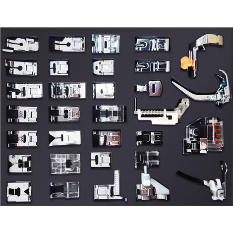 AIDUCHO Lot De 32 Pieds De Machine À Coudre Professionnels Multifonctions Pour Machine À Coudre (1/4)