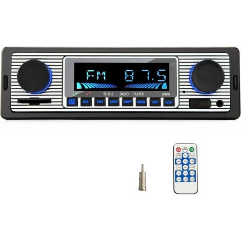 Radio para coche Bluetooth 5.0, radio de coche 1 DIN con llamadas manos libres para radio FM de 9-12 V, compatible con 2 entradas USB/AUX/SD/TF/MP3, compatible con iOS/Android (1/4)