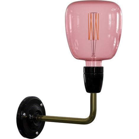 Fermaluce Classic, lampada a muro in metallo e porcellana con estensione curva