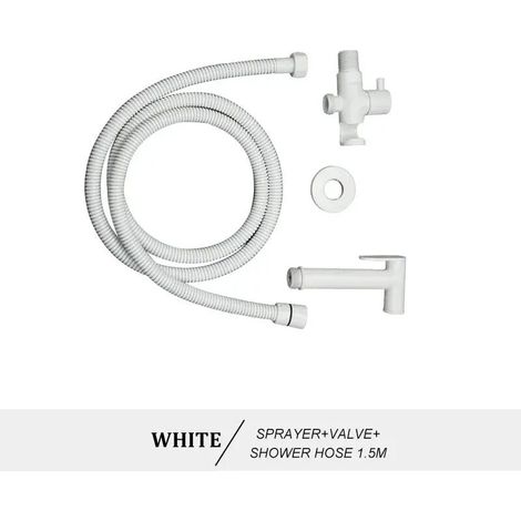 (Blanc Type A) Ensemble de douchette WC bidet portable, fixation murale en laiton doré rose, pommeau de douche de salle de bain autonettoyant (1/4)