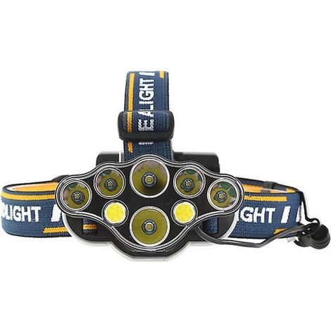 Lampe frontale à 8 Led Rechargeable par Usb, 8 Modes, avec voyant d'avertissement rouge, lampe frontale étanche Super brillante pour la sécurité en extérieur (1/5)