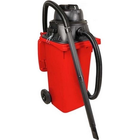 BRB Nass-/Trockensauger/Industriesauger 1100 Watt, mit 120 Liter Behälter (DIN Mülltonne) (rot) (1/2)