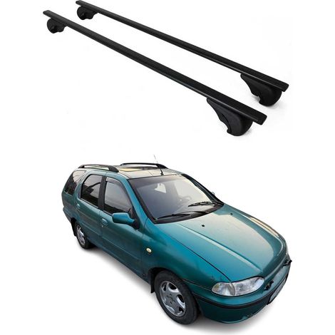 OMAC Dachträger Querträger für Fiat Palio 1996-2006 – Abschließbar – Max. 75 kg – 2 Stangen Stahl Schwarz (1/5)