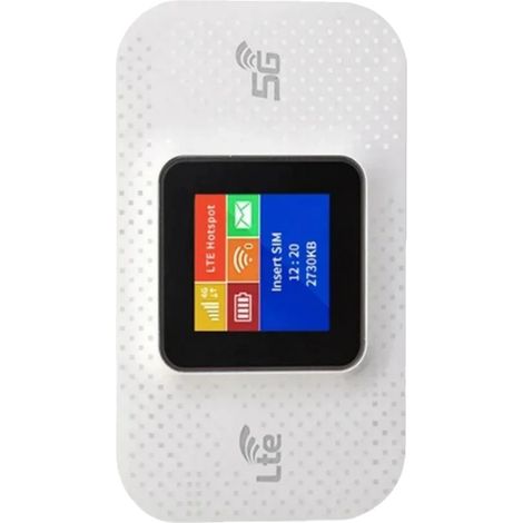 Router inalámbrico portátil, compatible con 4G LTE, diseño compacto, color blanco. (1/2)