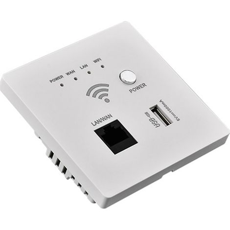 Routeur WiFi mural sans fil 300M point d'accès AP prise USB chargeur routeur AP wifi encastré avec chiffrement WPS