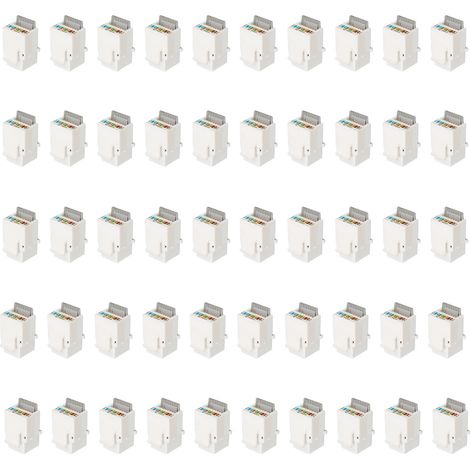 Module réseau RJ45 Cat 5e non blindé, connecteur Ethernet RJ45 sans perforation à 90° (50 pièces) (1/5)