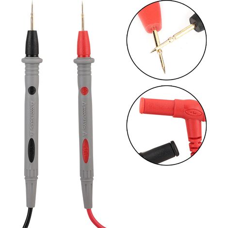Multimètre numérique PT1006 avec sonde à pince crocodile, 1000 V, 20 A, câble de test de 90 cm (1/5)