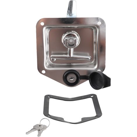 Cerradura en T con llaves, manija plegable, de acero inoxidable para cajas de herramientas, para uso doméstico y comercial.