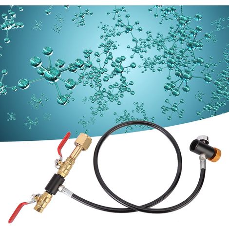 Adaptateur de remplissage de CO2 W21.8-14 à filetage UE avec tuyau de 91 cm et manomètre pour bouteille de soda (1/5)