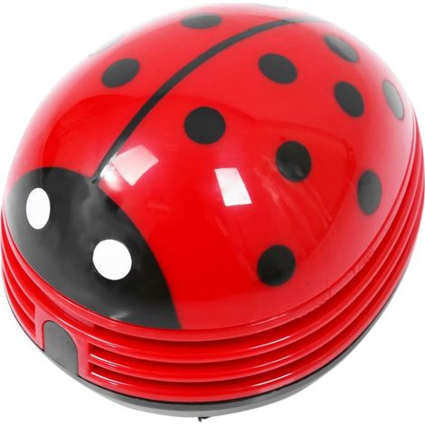 Mini aspirapolvere portatile senza fili da tavolo per briciole e polvere, a forma di simpatico scarabeo o coccinella, a batteria.