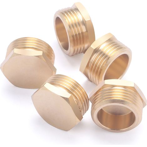 Noyon & Thiebault – Bouchon mâle laiton à visser – Raccord M20x27 (3/4) – Pression 10 bar – Température 5-90°C – Lot de 5 bouchons