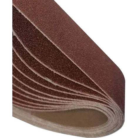 Lot de 10 bandes abrasives alumine grain 80 330x30mm rouleau pour ponceuse ponçage et polissage (1/5)