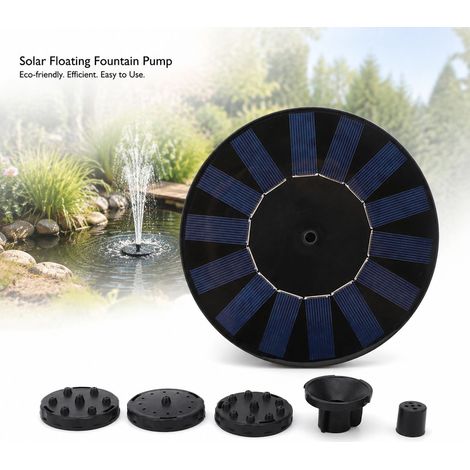 Pompa per fontana solare Toivize 7V - Galleggiante in ABS, 16 cm - Decorazione per giardino/laghetto per uccelli con 5 ugelli e batteria Ni-MH integrata (1/4)