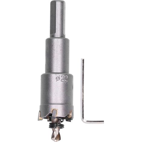 Mèche de scie trépan carbure TCT 22mm pour bois et métal, outil de perçage et découpe. (1/5)