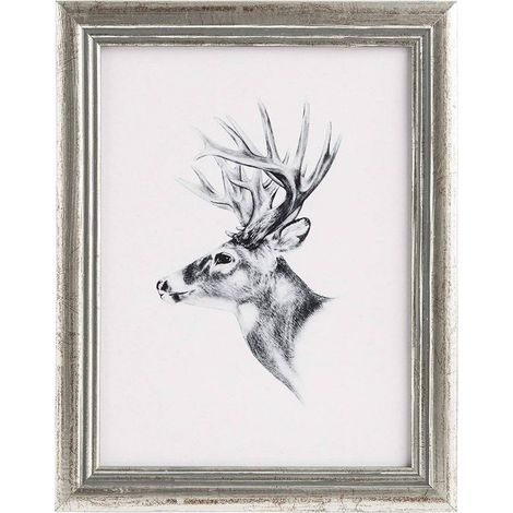 WOLTU Bilderrahmen Fotogalerie, Holz Rahmen, Glasscheibe, Artos Stil silber A4 21x29,7cm