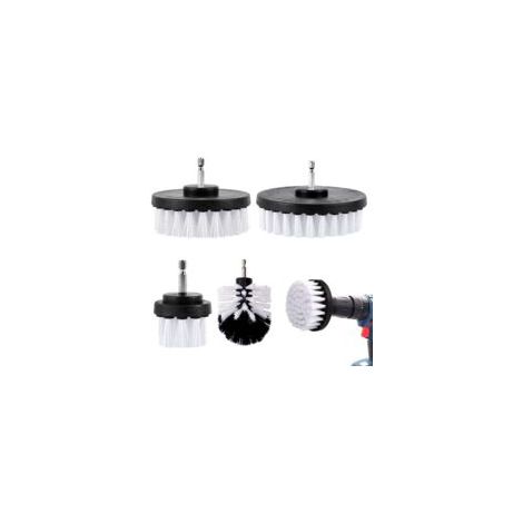 4 Pièces Brosse Nettoyage Perceuse Set 2''/ 3.5''/ 4''/ 5'' - Blanc pour Baignoires, Éviers de Salle de Bain, Éviers de Cuisine, Murs de Cuisine (1/5)