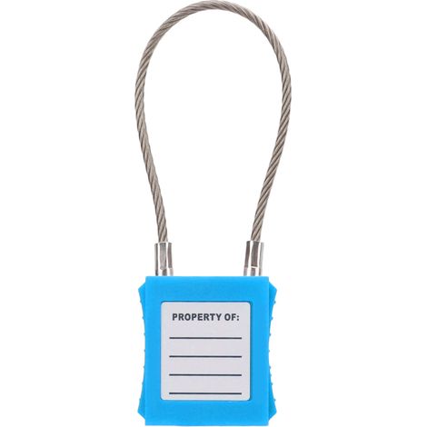 Câble de sécurité LOTO avec serrure acier 85mm et 2 clés pour maintenance industrielle, couleur bleue (1/5)