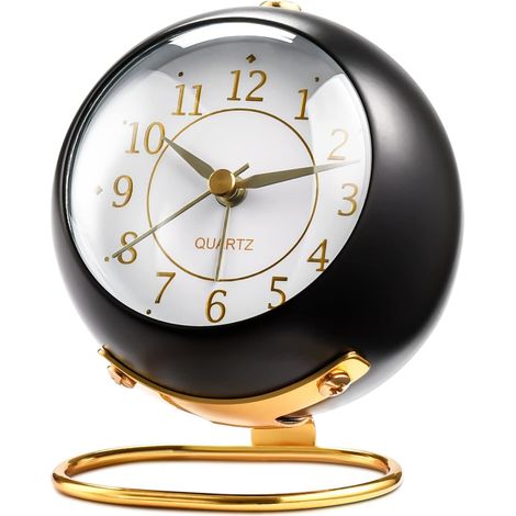 Horloge reveil retro originale avec base en anneau et veilleuse silencieuse deco de chambre a coucher fonctionnelle et esthetique