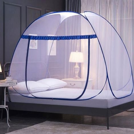 Pop-Up-Moskitonetz für Doppelbetten (200 x 180 x 150 cm), faltbar, feinmaschig, Mückenschutz für Babys und Erwachsene (1/5)