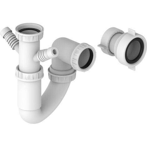 Prima Single Bowl Kitchen Sink Plumbing Kit - White