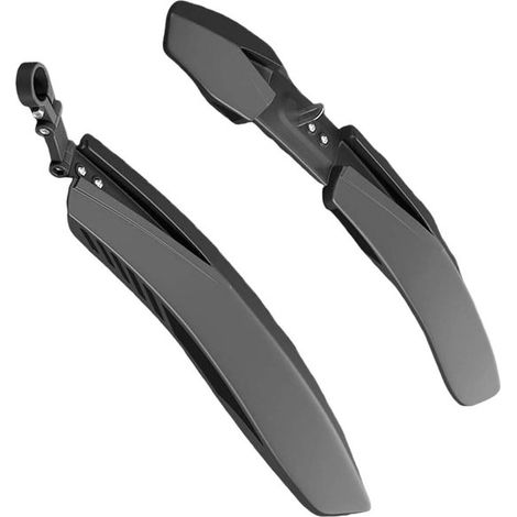 Juego de guardabarros para bicicleta - Guardabarros - Mantén tu bicicleta limpia - Deflector de aire curvo - 24-27.5 pulgadas - Negro (1/5)