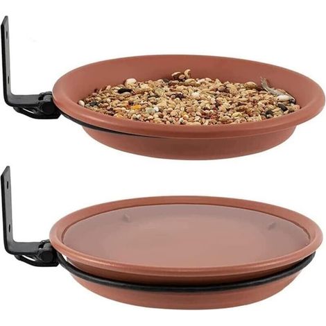 2 Pièces Mangeoires pour Oiseaux Sauvages, Bains pour Oiseaux Sauvages, Mangeoire Oiseaux Exterieur Suspendue, Abreuvoir Oiseau Jardin, Bain d'oiseau Anneau Support, Baignoire Oiseaux avec Accessoire (1/5)
