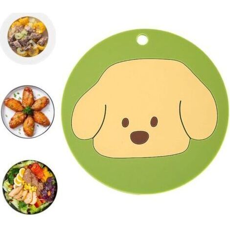 4 PCS Dessous-de-verre rond de dessin animé Set de table de dessin animé avec isolation thermique Dessous de verre absorbant avec motif de chien, coussinets isolants (1/4)