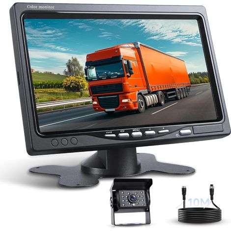 Reversing Camera for Car with 7 Inch LCD Monitor, IR Night Vision Waterproof IP68 with 10 m Cable Reversing Camera Kit for Camping/Car/Truck/RV/Trailers/Agricultural/Motorhome 12-24V (1/5)